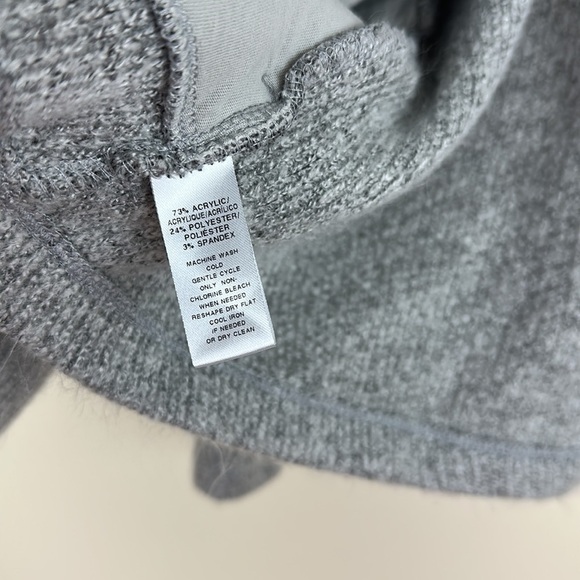 LOFT Woman's Size XL Open Cardigan Sweater Grey Pockets Shawl Collar - Picture 4 of 6